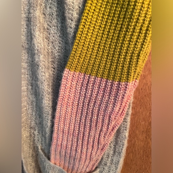 ANTHROPOLOGIE PEPIN Colorblock Wool Alpaca Blend Sweater Cardigan Size XS - Picture 3 of 5